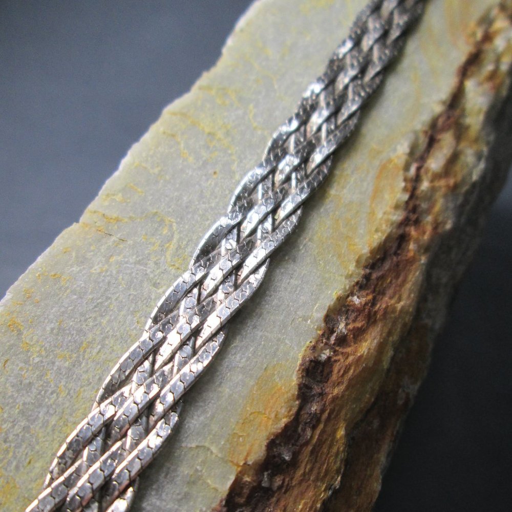 Sterling Silver Braided Chain Bracelet, 4 Strand